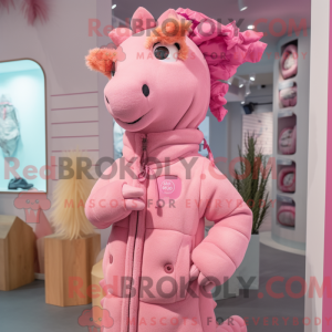 Pink Seahorse maskot...
