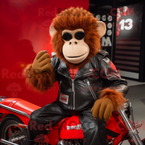 Red Monkey maskot kostume...