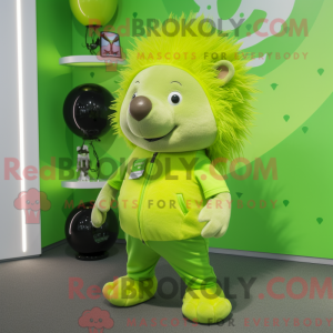 Lime Green Hedgehog mascot...