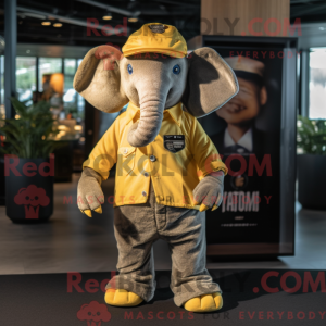 Gold Elephant maskot drakt...