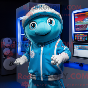 Blauw Gyro-mascottekostuum...