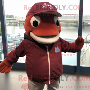 Maroon laks maskot drakt...