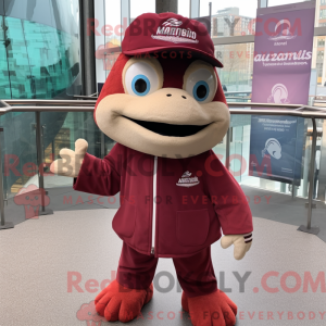 Maroon Salmon mascot...