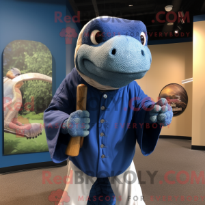 Blå Komodo Dragon maskot...