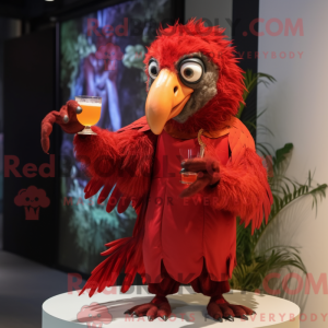 Rode gier mascottekostuum...