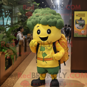 Gul Broccoli maskot kostume...