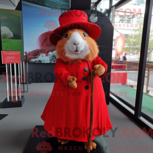 Rød marsvin maskot kostume...