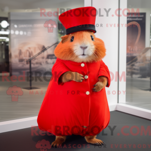 Rød marsvin maskot kostume...