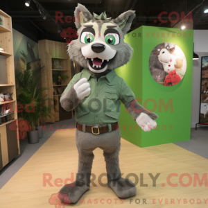 Olive Wolf mascottekostuum...