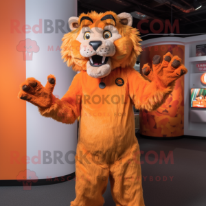 Oransje Smilodon maskot...