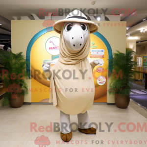Beige Horseshoe mascot...