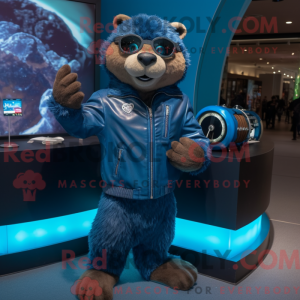 Blauwe Bever mascotte...
