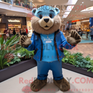 Blauwe Bever mascotte...