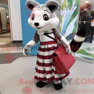 Hvid Civet maskot kostume...