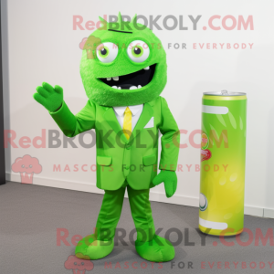 Lime Green Soda Can mascot...