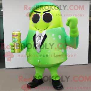 Lime Green Soda Can mascot...