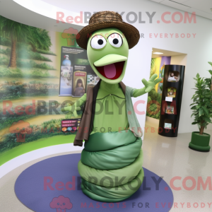 Olive Snake maskot kostume...
