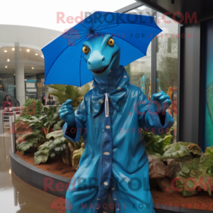 Blå Parasaurolophus maskot...
