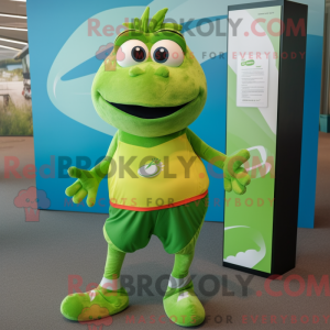 Lime grønn laks maskot...