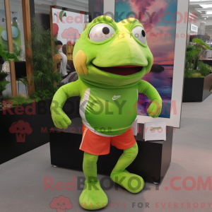 Limegrøn laks maskot...