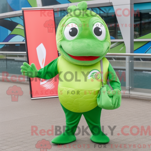 Limegrøn laks maskot...