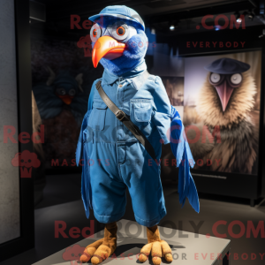 Blå Fasan maskot kostume...