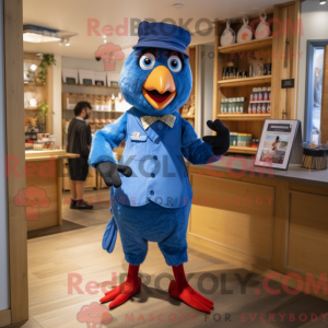 Blå Fasan maskot kostume...