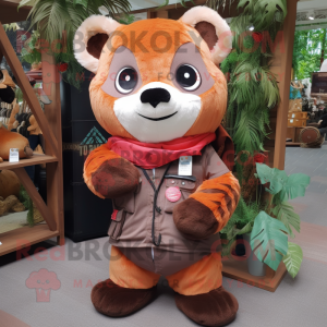 Brown Red Panda mascotte...