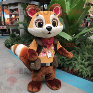 Brown Red Panda mascotte...