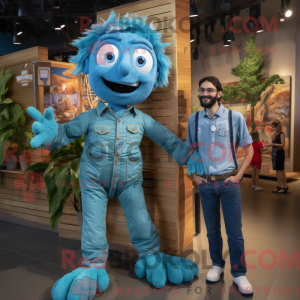 Turkis Stilt Walker maskot...