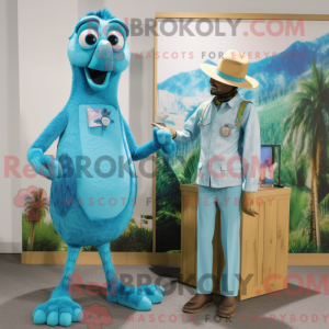 Turkis Stilt Walker maskot...