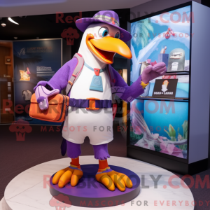 Lilla Toucan maskot kostume...