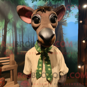 Oliven Okapi maskot kostume...