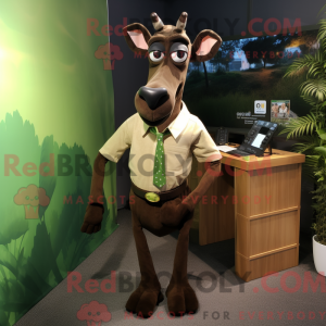 Olive Okapi-mascottekostuum...