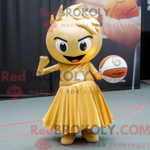 Gold Basketball Ball maskot...