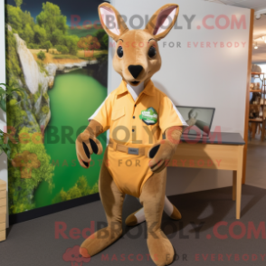 Fantasia de mascote de canguru com macacão e cintos de smoking - Mascotes canguru - REBROKO_332818 - RedBrokoly.com