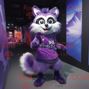 Purple Raccoon mascot...