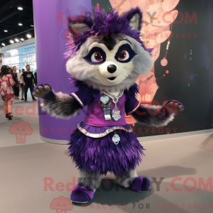 Purple Raccoon mascot...