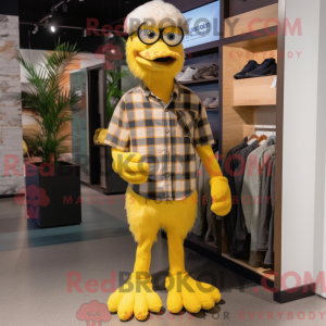 Gul strutsmaskotdraktfigur...