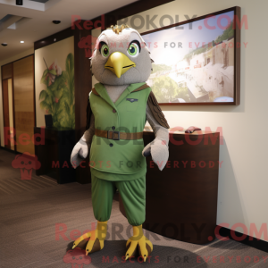 Olive Falcon maskot kostume...