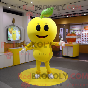 Geel Apple-mascottekostuum...