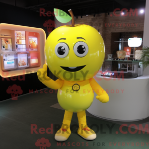 Geel Apple-mascottekostuum...