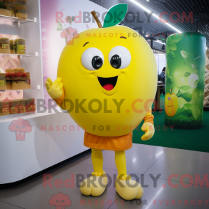 Gul æble maskot kostume...