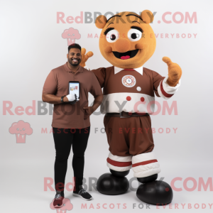 Brown Clown mascot costume...