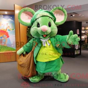 Green Mouse mascot costume...