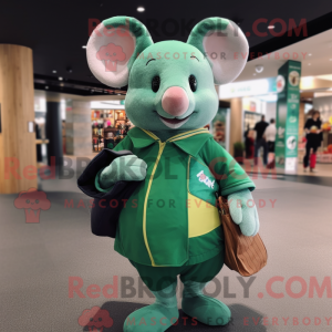 Grøn mus maskot kostume...