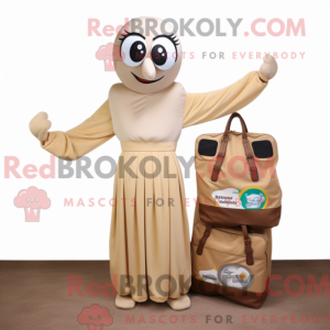 Beige armbandsur maskot...