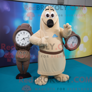 Beżowy armbåndsur maskot...