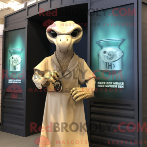 Beige Hydra mascot costume...