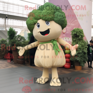 Beige Broccoli maskot...